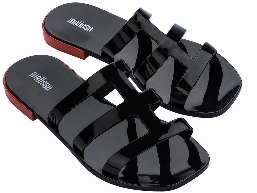 Chanclas De Baño Melissa Caribe Mujer - Negras - Argentina VGW-236587